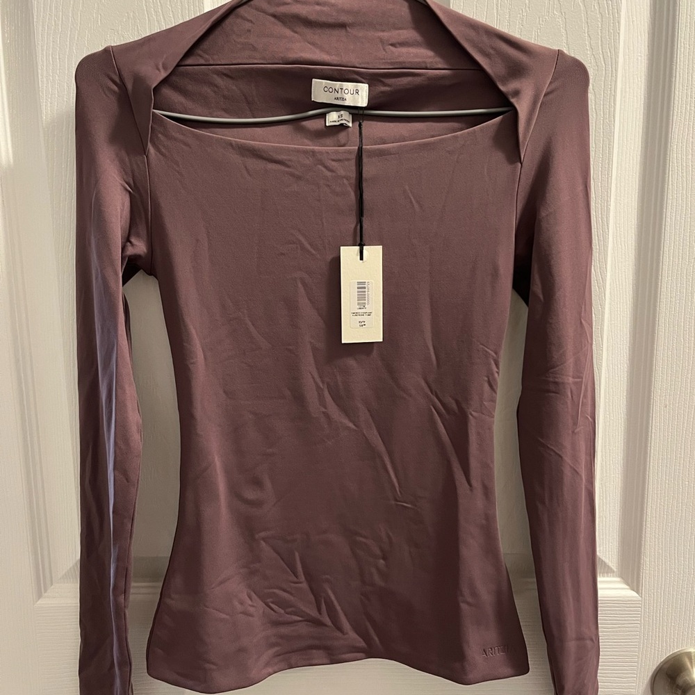 liberty Long Sleeve Scoop Neck Top in Dusty Mauve